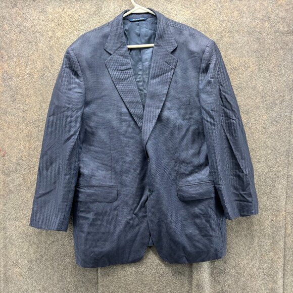 Canali Blazer Mens 44R Blue Sport Jacket Dress Italy Wool Single Breasted Coat